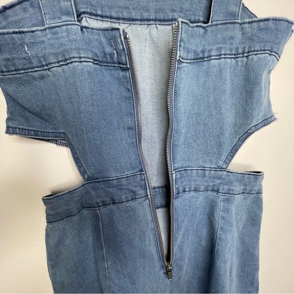 Tinseltown Denim‎ Dress Size L  Side Cutouts Boho  Cotton/Spandex/Poly Blend - Picture 8 of 10